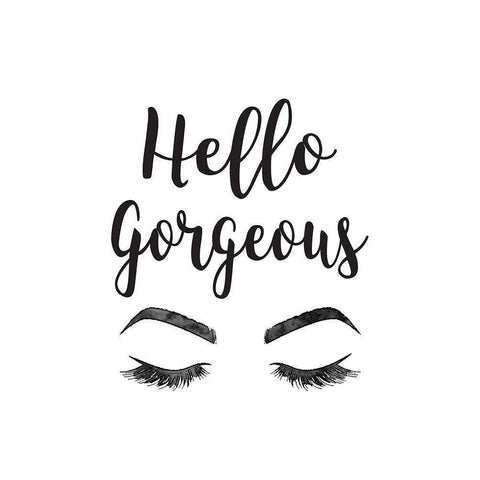 Hello Gorgeous  White Modern Wood Framed Art Print by Greenwood, Amanda