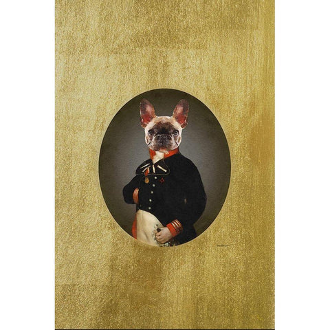 Classic Frenchie Gold Ornate Wood Framed Art Print with Double Matting by Amanda Greenwood