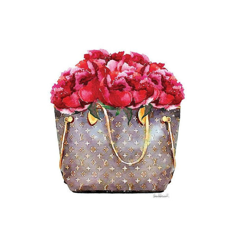 Red Rose Bag Black Modern Wood Framed Art Print with Double Matting by Amanda Greenwood