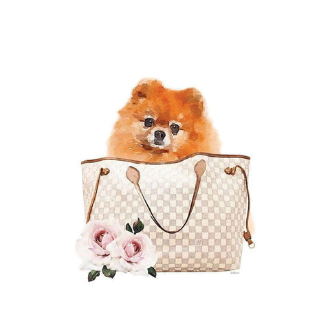 Fashion Bag with Pomeranion Gold Ornate Wood Framed Art Print with Double Matting by Amanda Greenwood