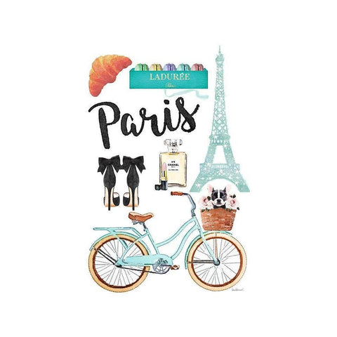 Paris Style II White Modern Wood Framed Art Print by Amanda Greenwood