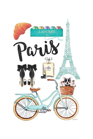 Paris Style II White Modern Wood Framed Art Print with Double Matting by Amanda Greenwood