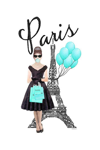 Paris Style III White Modern Wood Framed Art Print with Double Matting by Amanda Greenwood