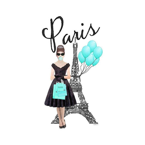 Paris Style III Black Modern Wood Framed Art Print with Double Matting by Amanda Greenwood