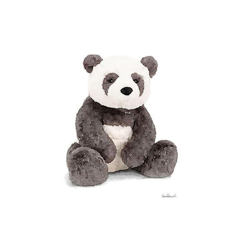 Panda Black Modern Wood Framed Art Print with Double Matting by Greenwood, Amanda