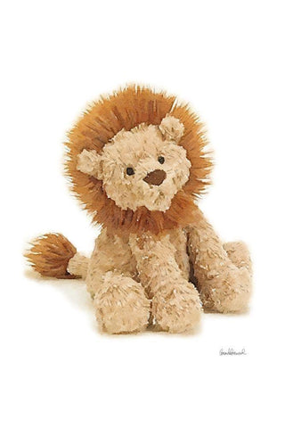 Lion White Modern Wood Framed Art Print with Double Matting by Greenwood, Amanda