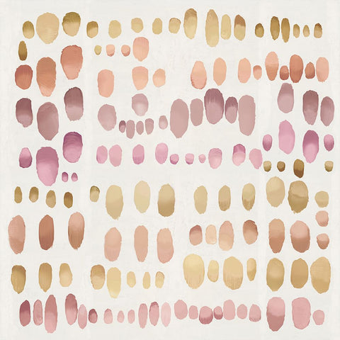 Playful Pink Blush I White Modern Wood Framed Art Print with Double Matting by Perry, Angela