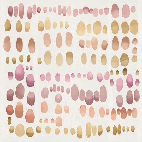 Playful Pink Blush II White Modern Wood Framed Art Print with Double Matting by Perry, Angela