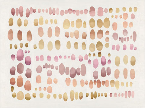 Playful Pink Blush III White Modern Wood Framed Art Print with Double Matting by Perry, Angela