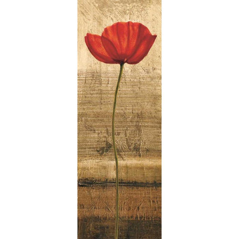 Poppy Panel I Black Modern Wood Framed Art Print with Double Matting by Kahn, Andrea