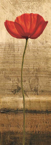 Poppy Panel I White Modern Wood Framed Art Print with Double Matting by Kahn, Andrea