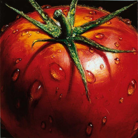 Tomato Black Modern Wood Framed Art Print with Double Matting by AlmaCh