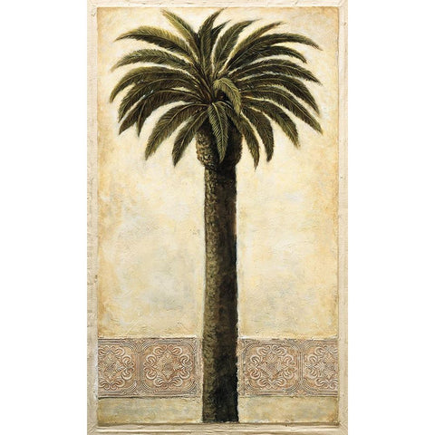 Silhouette Palms I Gold Ornate Wood Framed Art Print with Double Matting by Mazo, Andre