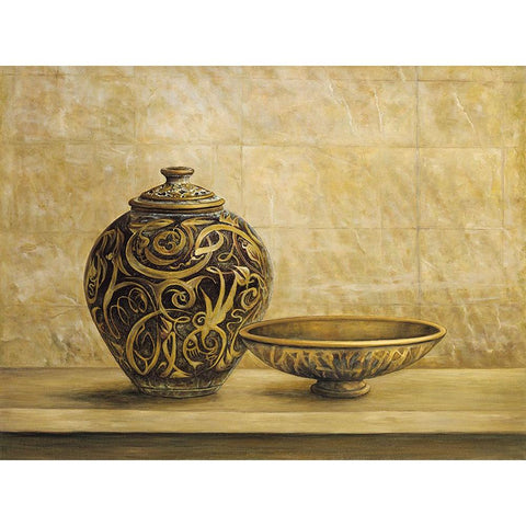 Collezione etnica II White Modern Wood Framed Art Print by Mazo, Andre