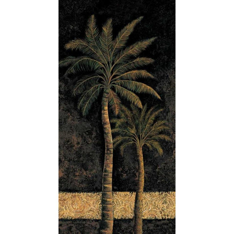 Dusk Palms II White Modern Wood Framed Art Print by Mazo, Andre