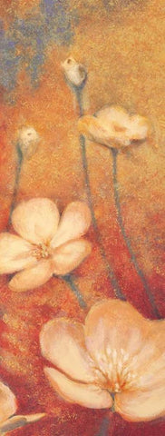 Floral Poetry II White Modern Wood Framed Art Print with Double Matting by Michaels, Anne