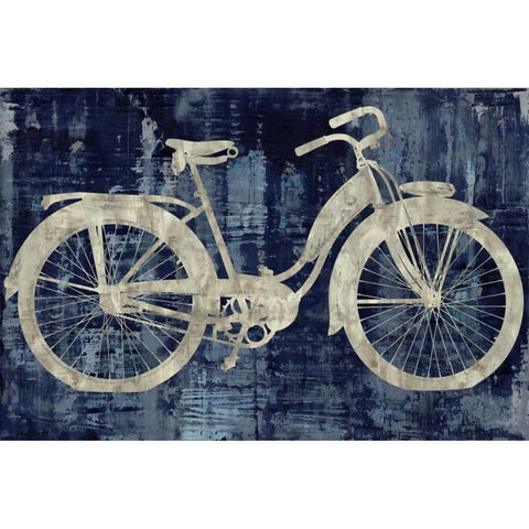Vintage Ride In Blue Black Modern Wood Framed Art Print by Wade, Amanda