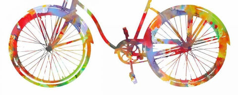 Bike Ride I White Modern Wood Framed Art Print with Double Matting by Wade, Amanda