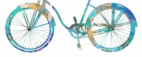 Bike Ride II White Modern Wood Framed Art Print with Double Matting by Wade, Amanda