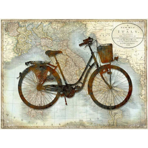 Bike Italy Gold Ornate Wood Framed Art Print with Double Matting by Wade, Amanda