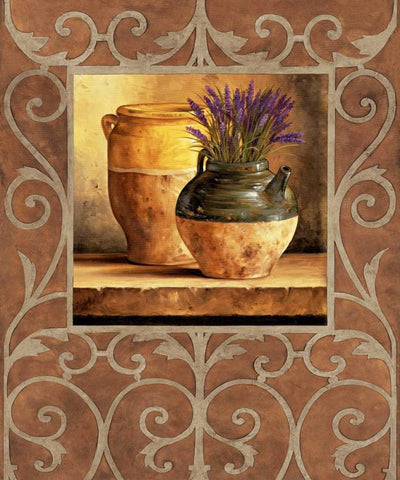 Vases with Lavender White Modern Wood Framed Art Print with Double Matting by Gonzales, Andres