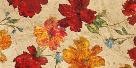 Fleurs du printemps Black Ornate Wood Framed Art Print with Double Matting by Cleret, Audrey