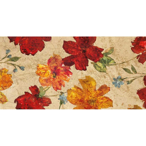 Fleurs du printemps Gold Ornate Wood Framed Art Print with Double Matting by Cleret, Audrey