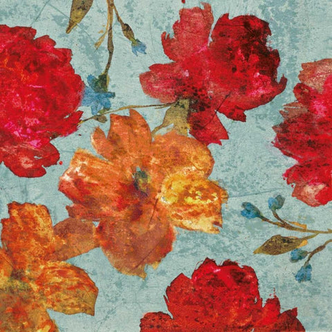 Printemps II White Modern Wood Framed Art Print with Double Matting by Cleret, Audrey