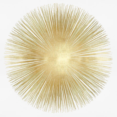 Sunburst Soft Gold I White Modern Wood Framed Art Print by Young, Abby