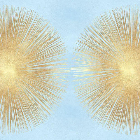 Sunburst Gold on Light Blue II Gold Ornate Wood Framed Art Print with Double Matting by Young, Abby