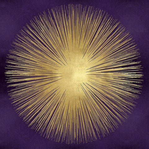 Sunburst Gold on Purple I Black Ornate Wood Framed Art Print with Double Matting by Young, Abby