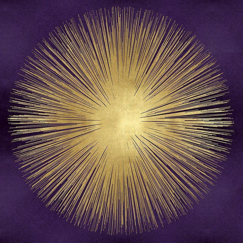 Sunburst Gold on Purple I Black Modern Wood Framed Art Print with Double Matting by Young, Abby