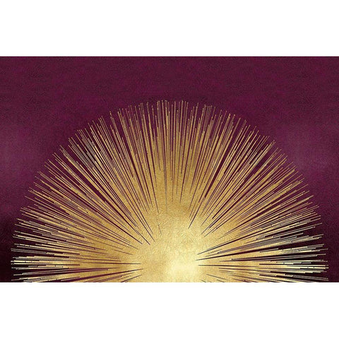 Sunburst Rising on Burgundy Black Modern Wood Framed Art Print with Double Matting by Young, Abby