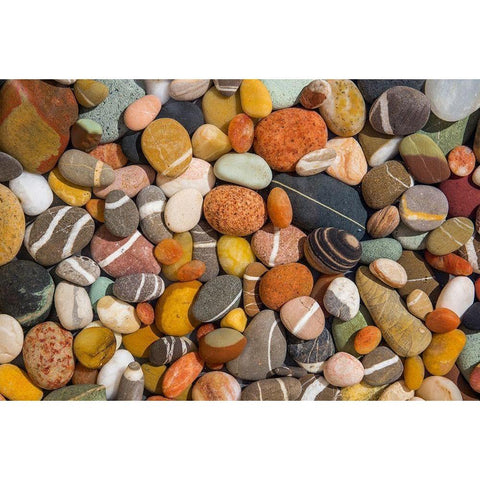 Beach Stones Collection Black Modern Wood Framed Art Print with Double Matting by Markoff, Barbara