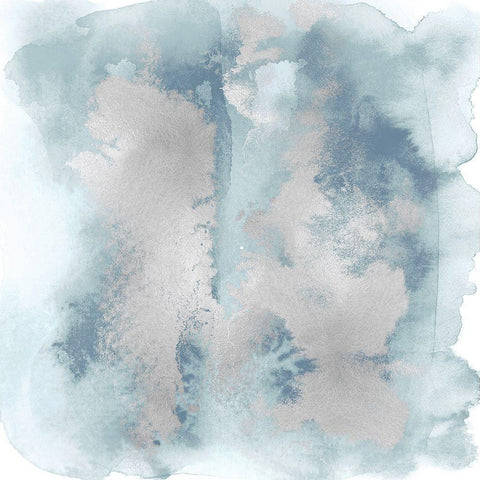 Soft Blue Mist With Silver II Gold Ornate Wood Framed Art Print with Double Matting by Riley, Bella