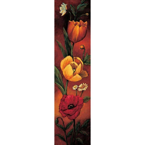 The Flower Garden II Black Modern Wood Framed Art Print with Double Matting by Francis, Brian