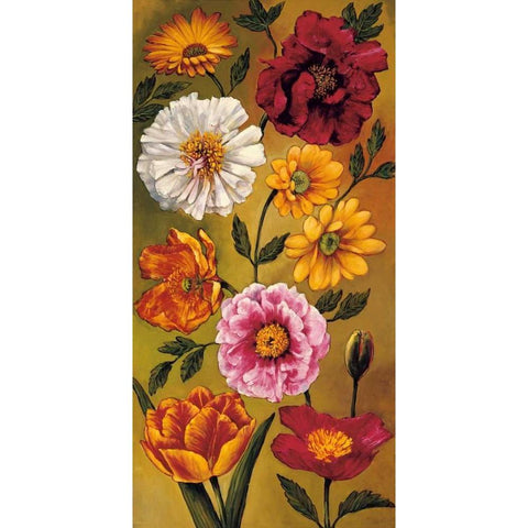 Floral Bouquet I Gold Ornate Wood Framed Art Print with Double Matting by Francis, Brian