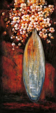 Evening Bouquet I Black Ornate Wood Framed Art Print with Double Matting by Francis, Brian