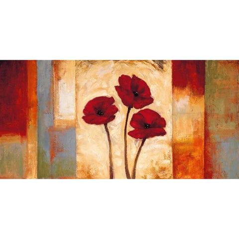 Poppies in Rhythm I White Modern Wood Framed Art Print by Francis, Brian