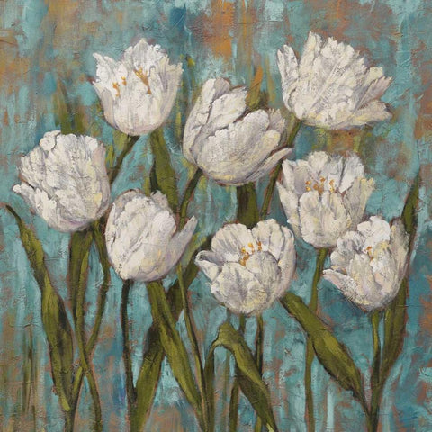 Jennys Garden II White Modern Wood Framed Art Print with Double Matting by Francis, Brian