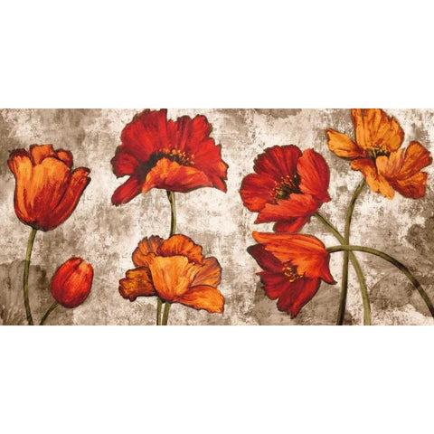 Poppy Paradise Gold Ornate Wood Framed Art Print with Double Matting by Francis, Brian