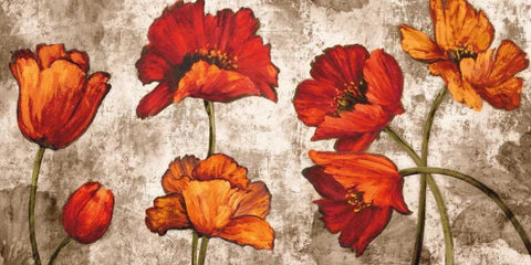 Poppy Paradise White Modern Wood Framed Art Print with Double Matting by Francis, Brian