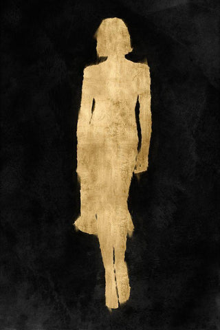 Fashion Figure Gold I White Modern Wood Framed Art Print with Double Matting by Blake, Madeline