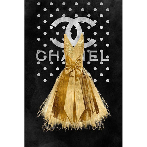 Fashion Dress Gold Black Modern Wood Framed Art Print with Double Matting by Blake, Madeline