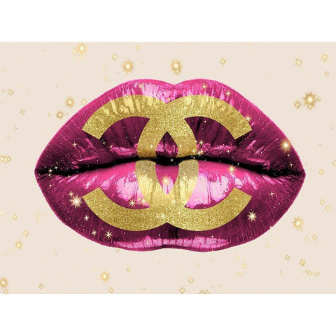 Fashion Lips Pink I Gold Ornate Wood Framed Art Print with Double Matting by Blake, Madeline