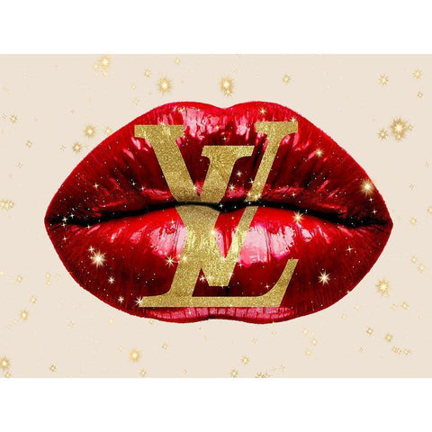 Fashion Lips Red II Black Modern Wood Framed Art Print with Double Matting by Blake, Madeline