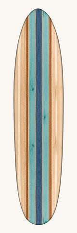 Vintage Surfboard II White Modern Wood Framed Art Print with Double Matting by Blake, Madeline