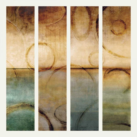 Horizons II White Modern Wood Framed Art Print by Nelson, Brent