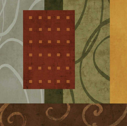 Verve II White Modern Wood Framed Art Print with Double Matting by Nelson, Brent