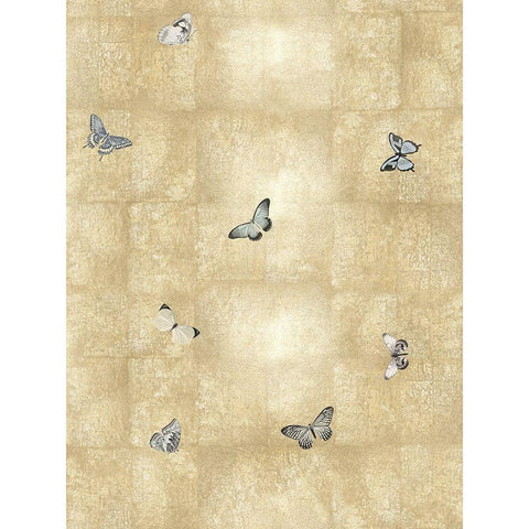 Butterflies in Flight I Gold Ornate Wood Framed Art Print with Double Matting by Blake, Madeline